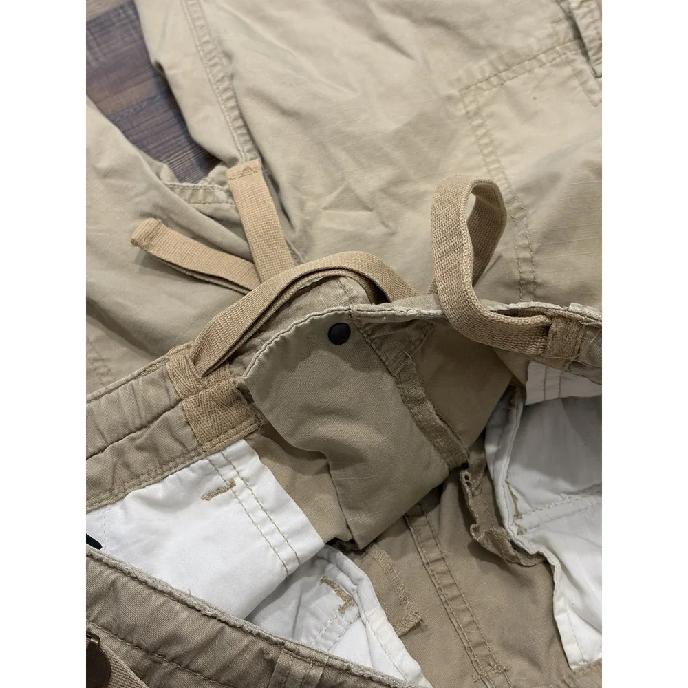 Vintage Y2K Polo Ralph Lauren Cargo Auth Military Surplus Pants 34x30 Baggy Tan